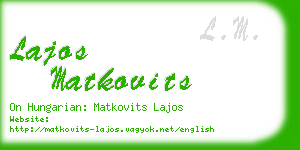 lajos matkovits business card